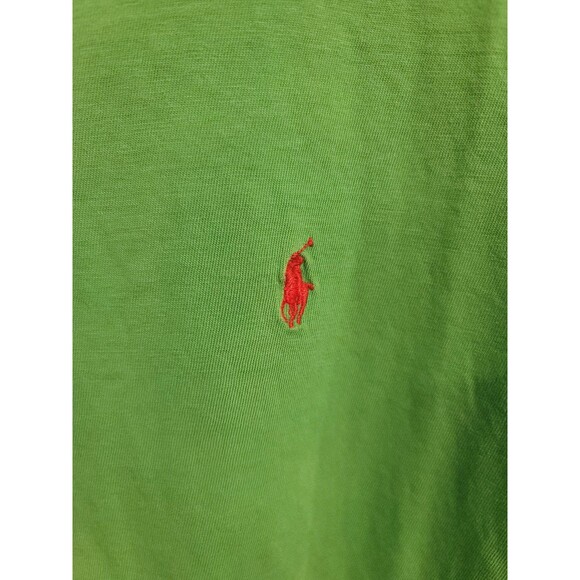 Vintage 90s Polo Ralph Lauren Tshirt M Lime Green - Picture 6 of 11